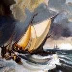 İslim ÖZCAN, William Turner Bir Gale'deki Hollandalı Tekneler Röprodüksiyon, 35x50, TÜAB, 2021