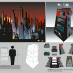 Bayram Bozhüyük - Gotham İllüstrasyonlu Kitap Standı ve Projesi 30x40, 2019