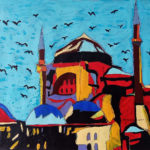 MUSTAFA DİĞLER, AYASOFYA, 2021, 38X29CM, KAĞIT ÜZERİNE AKRİLİK