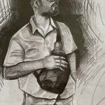 Yusuf Alper Karabağ Mustafa, kagıt üzerine kurşun kalem, 50x70 cm